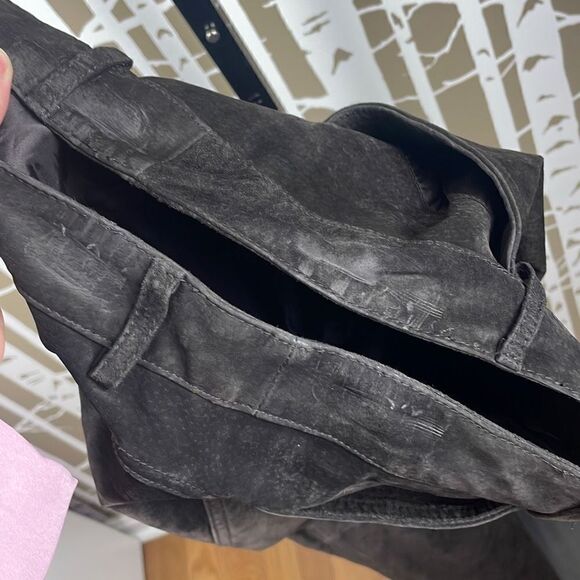 DKNY Skyline Suede Leather Pant 2 Dark Brown - Picture 7 of 14